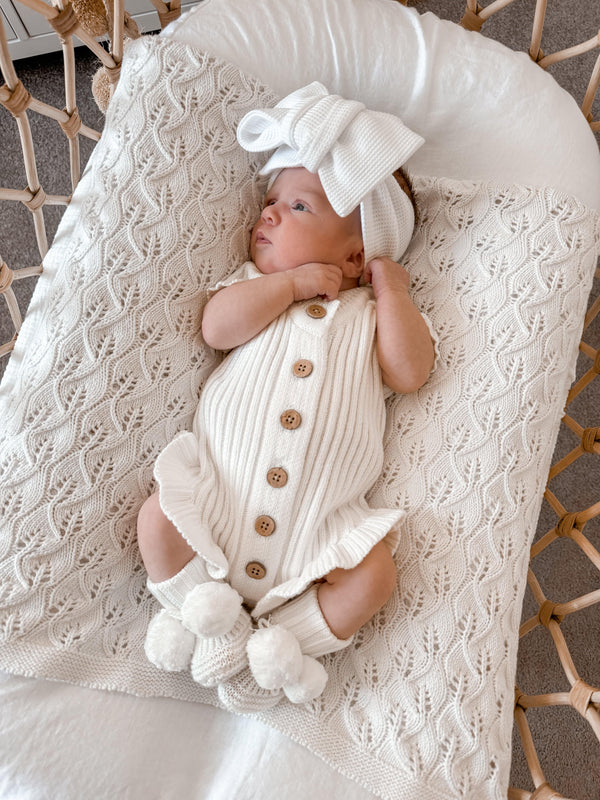 Little B's Ruffled Romper - Milk