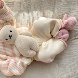 Knit Striped Pants  - Powder Pink Stripes