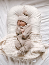 Luna + Luca Cable Knit Baby Blanket - White