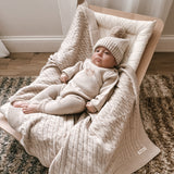Luna + Luca Cable Knit Baby Blanket - Beige