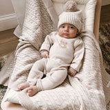 Luna + Luca Cable Knit Baby Blanket - Beige