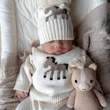 Giddy Up Pom Beanie - Cream