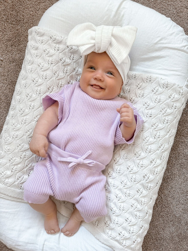 Little B's Ribbed 2-Piece Set - Violet