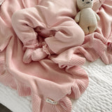 Classic Ruffle Baby Blanket - Powder Pink