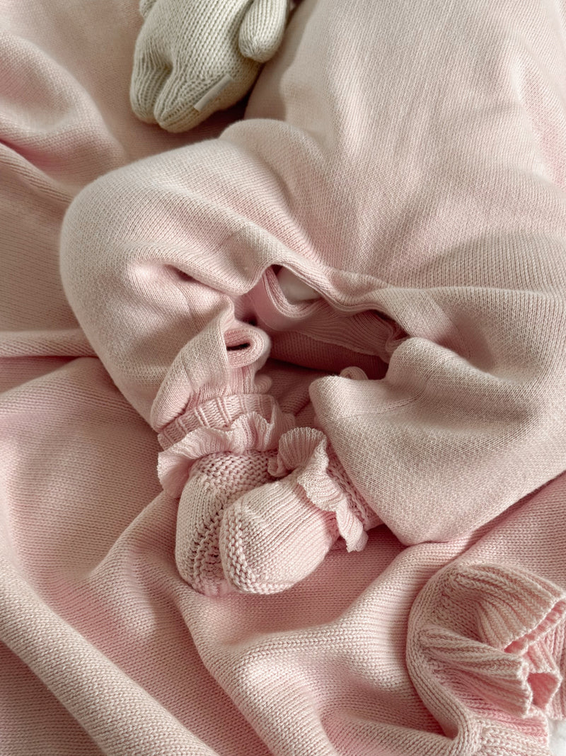 Classic Ruffle Booties - Powder Pink