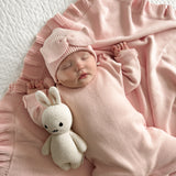 Classic Bow Beanie - Powder Pink