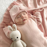 Classic Bow Beanie - Powder Pink