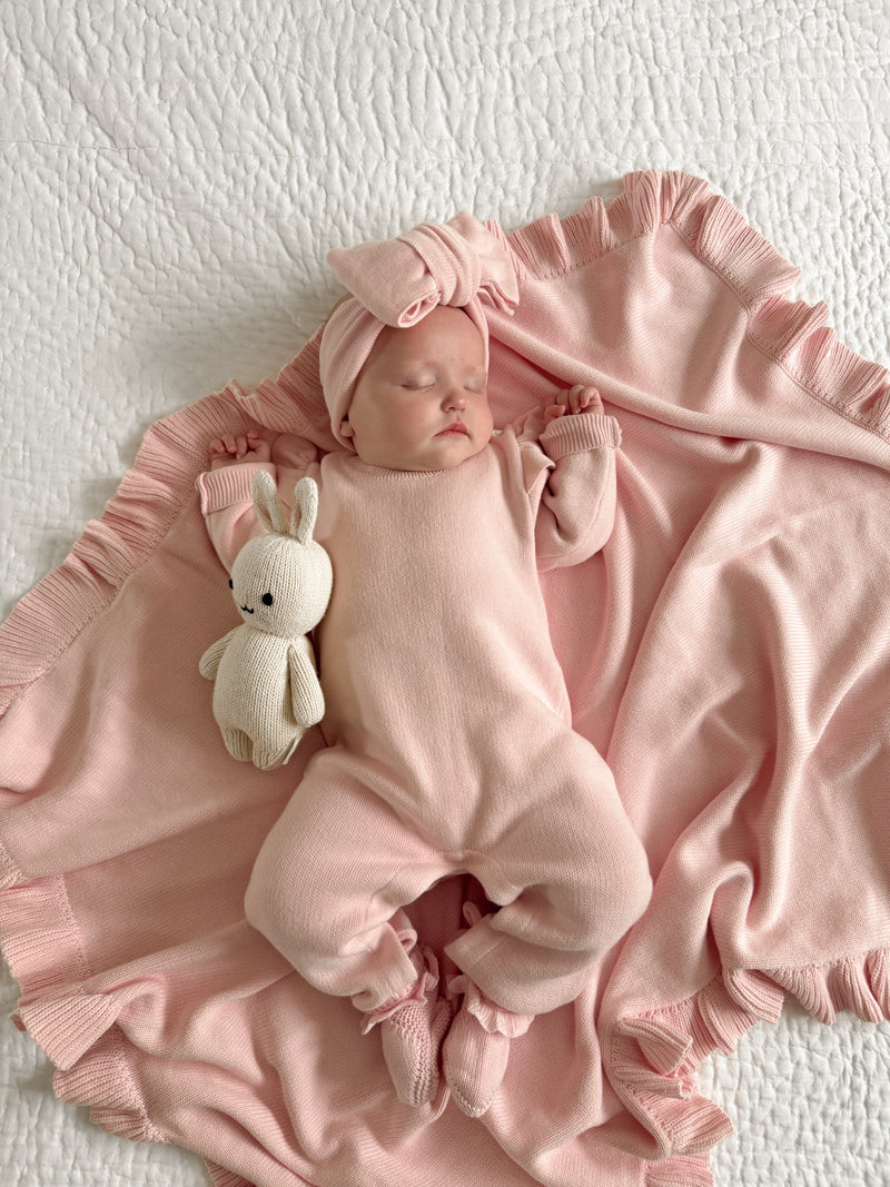 Classic Ruffle Jumpsuit - Powder Pink
