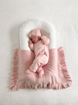 Classic Ruffle Baby Blanket - Powder Pink