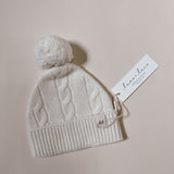 Luna + Luca Cable Knit Pom Beanie - Off-White