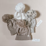 Luna + Luca Pom Beanie - Heather Beige