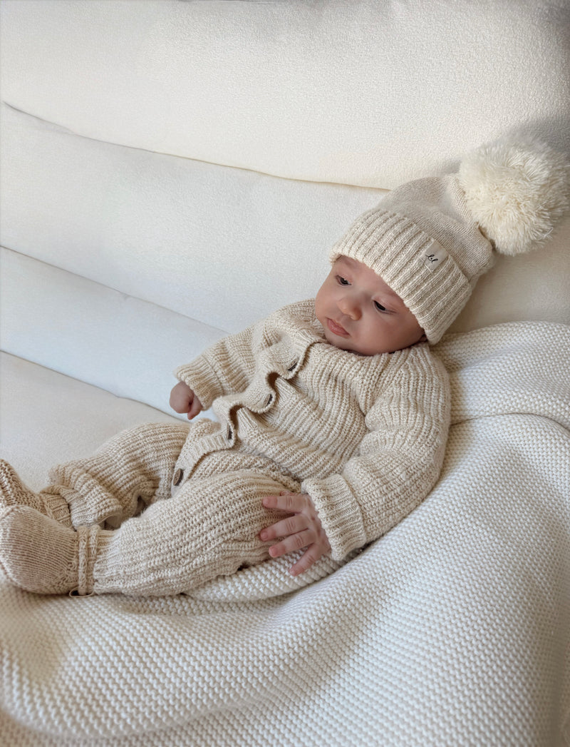Classic Chunky Knit Jumpsuit - French Cream