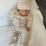 Classic Chunky Knit Jumpsuit - French Cream