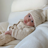 Classic Chunky Knit Jumpsuit - French Cream