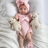 Oversized Bow Romper - Powder Pink