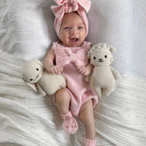 Oversized Bow Romper - Powder Pink