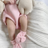 Bow Booties - Powder Pink