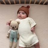 Crochet Knit Romper - Cream