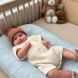 Crochet Knit Romper - Cream