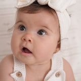 Luna + Luca Pointelle Bow Headband - White