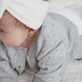 Luna + Luca Pointelle Cardigan - Heather Gray