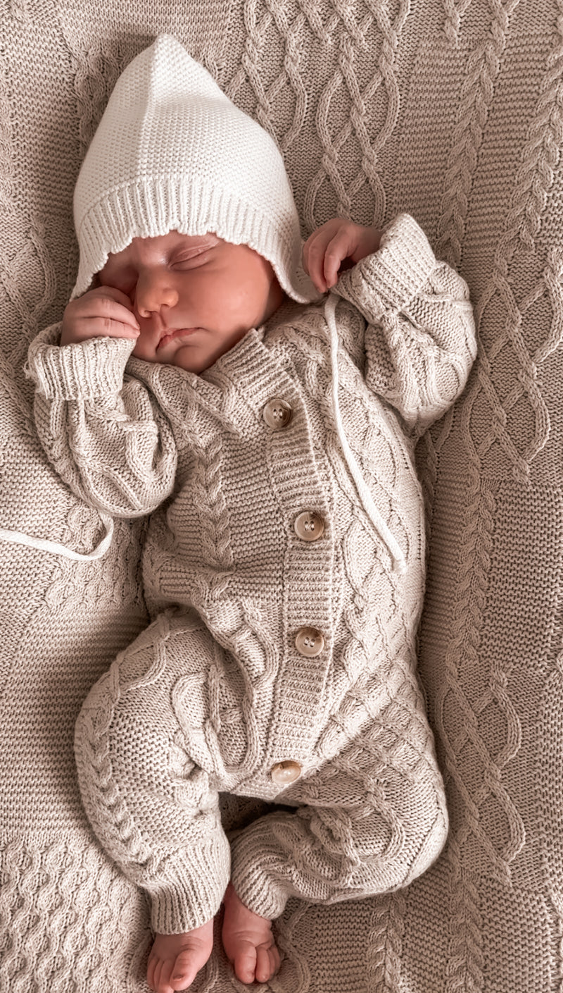 Luna + Luca Mixed Knit Baby Blanket - Natural