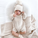 Chunky Purl Knit Romper - French Cream