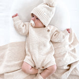Chunky Purl Knit Romper - French Cream