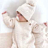 Chunky Purl Knit Romper - French Cream