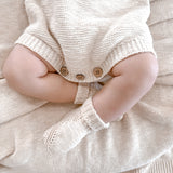 Chunky Purl Knit Romper - French Cream