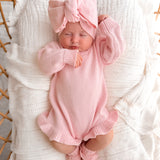 Frills Long Sleeve Knit Romper