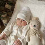 Wide Rib Knit Jumpsuit - White