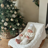 Wide Rib Knit Jumpsuit - White