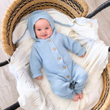 Bunny Knit Jumpsuit - Powder Blue