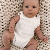 Luna + Luca Cable Knit Summer Romper - White