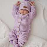 Little B's Chunky Rib Baby Jumpsuit - Violet
