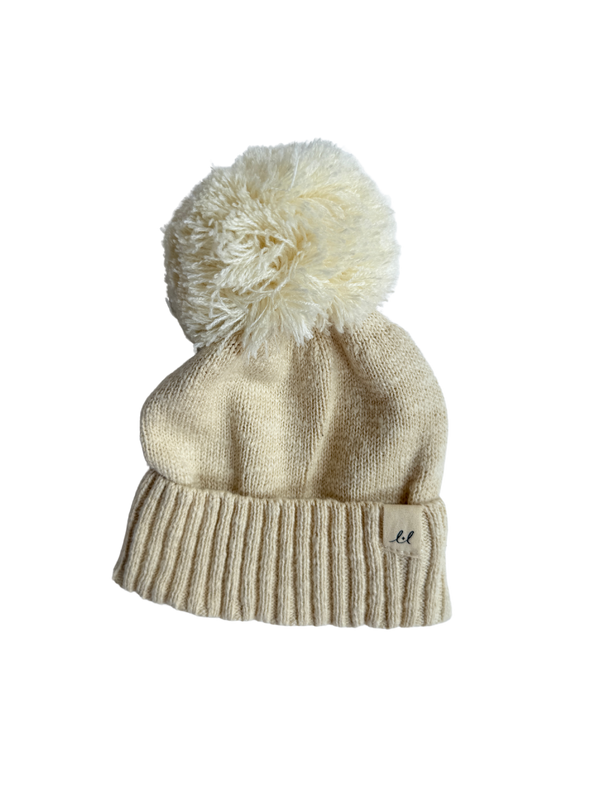 Luna + Luca Pom Beanie - French Cream