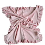 Classic Ruffle Baby Blanket - Powder Pink