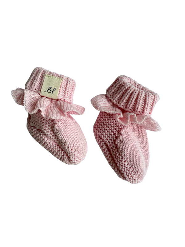 Classic Ruffle Booties - Powder Pink