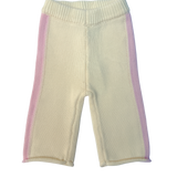 Knit Striped Pants  - Powder Pink Stripes