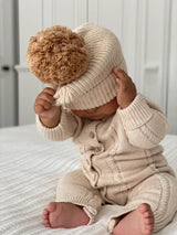 Ziggy Lou Classic Knit Romper - Biscotti Fleck