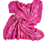 Wildflower Dreams Ruffle Baby Blanket - Peony Pink