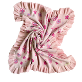 Wildflower Dreams Ruffle Baby Blanket - Powder Pink
