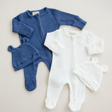 Luna + Luca Bear Waffle Set - White