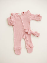 Luna + Luca Ruffle Waffle Set - Dusty Rose