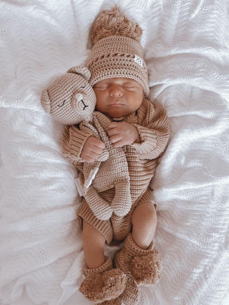 3 Little Crowns Textured Knit Romper - Coco