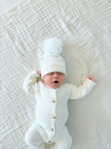 Luna + Luca Classic Purl Knit Jumpsuit - White