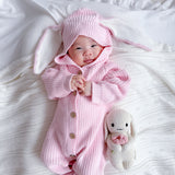 Bunny Knit Jumpsuit - Powder Pink