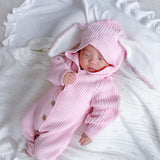 Bunny Knit Jumpsuit - Powder Pink