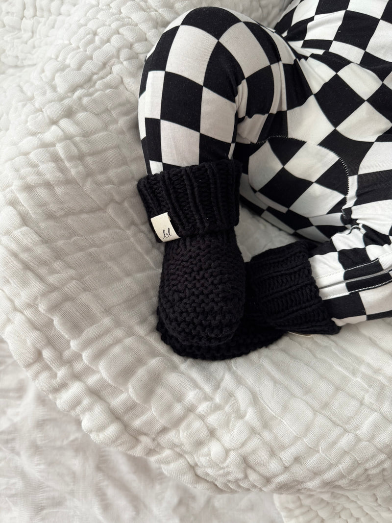 Chunky Knit Booties - Midnight